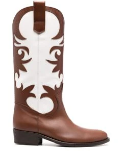 Femme Via Roma 15 Bottes En Cuir Bicolores D&apos;inspiration Western