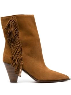 Femme Aquazzura Bottes Marfa En Daim 70 Mm