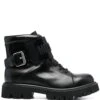 Homme Moschino Bottes Lacées à Logo Embossé