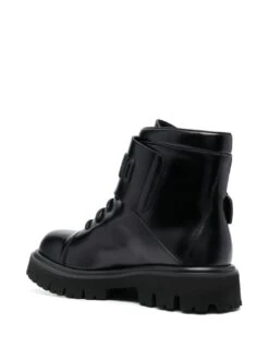 Homme Moschino Bottes Lacées à Logo Embossé -Salvatore Ferragauio Magasin 20590071 50600613 1000