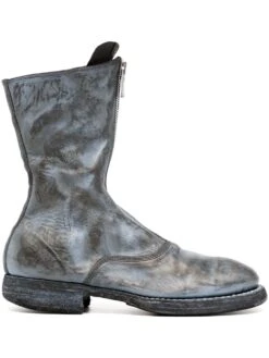 Femme Guidi Bottes En Cuir à Fermeture Zippée