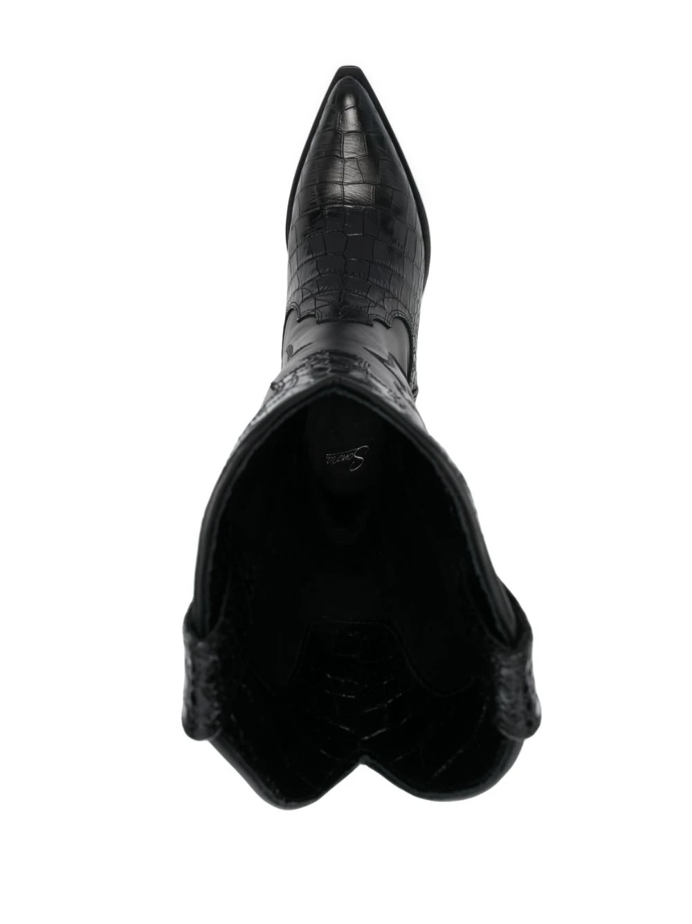 Femme Sonora Bottes En Cuir à Effet Peau De Crocodile 6 Femme Sonora Bottes En Cuir à Effet Peau De Crocodile – Image 4